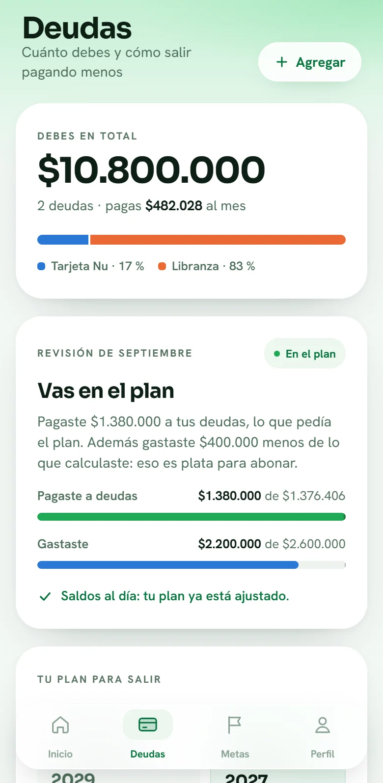 Plan para salir de deudas en Mi Fincon